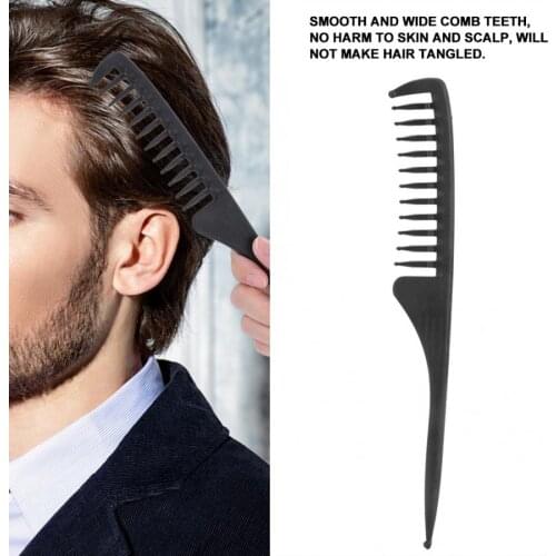 Wide Tooth Comb Black ABS Plastic Heat-resistant Large Wide Tooth Comb For Hair Styling Tool