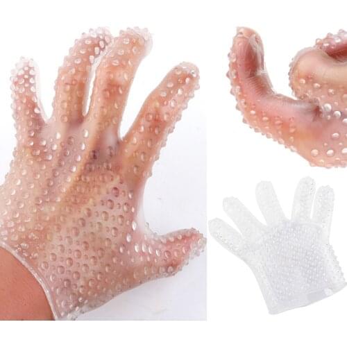 Sex Toys For Male Masturbation Silicone Delay Ejaculation Gloves Finger Clitoris Stimulator Penis Massage Toys No Vibtation