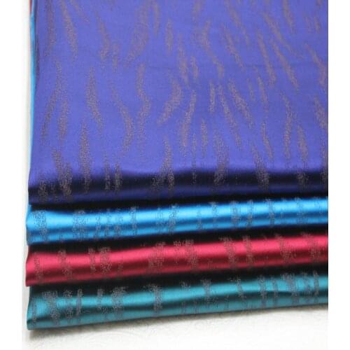 CF517 Blue/Red Golden Embroidered Jacquard Silk Brocade Fabric Chinese Wedding Cheongsam Dress Fabric DIY Sewing Silk Fabrics