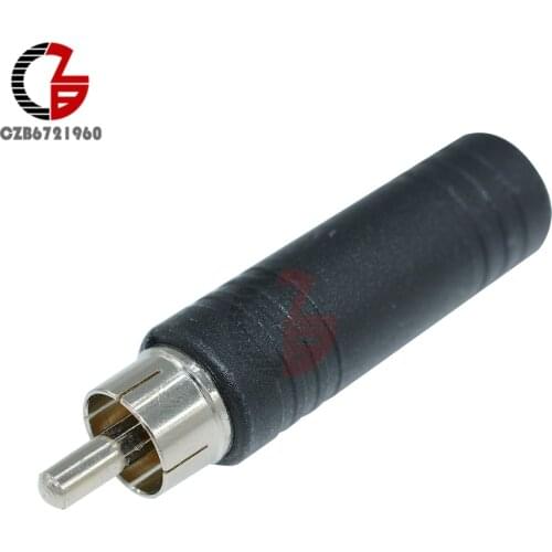 RCA Male Plug to 1/4 6.35mm Female Jack Audio Adapter Connector For MP3 Players PC Stereo