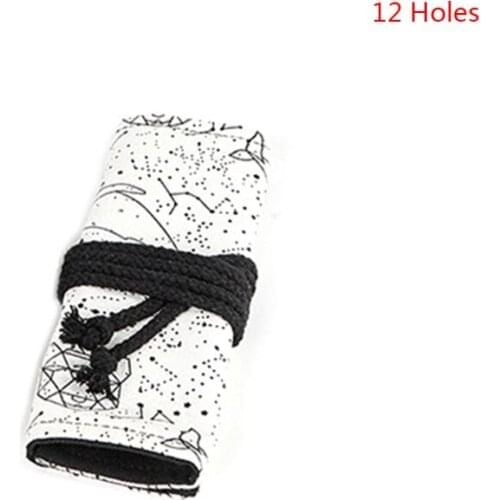Constellation 12/24/36/48/72 Hole Canvas Roll Pen Curtain Pencil Bag Case Makeup