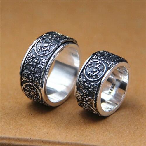 2018 Special Offer Real Anel Feminino Rosefinch Tsing Lung Ring Thai Restoring Ancient Ways Is Four Great God Beast Rotating