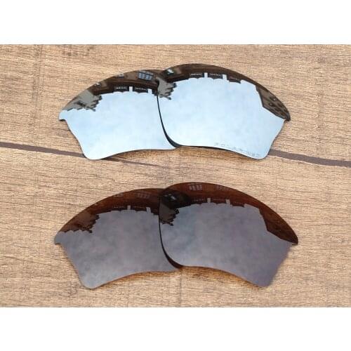 Vonxyz 2 Pairs Chrome Mirror & Bronze Brown Polarized Replacement Lenses for-Oakley Half Jacket XLJ Frame