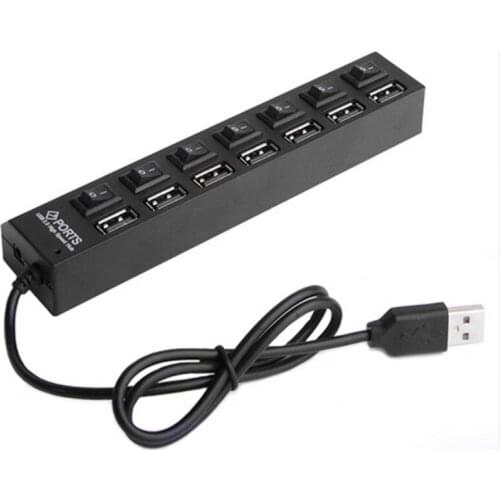 Multi 7 Ports High Speed USB Hub 2.0 480Mbps Hub USB On/Off Switch Portable USB Splitter Peripherals Accessories For Computer