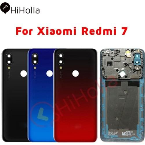 For Xiaomi Redmi 7 Back Battery Cover Rear Housing Door Case For Redmi 7 Battery Cover With Camera Lens+Frame Replacement Parts