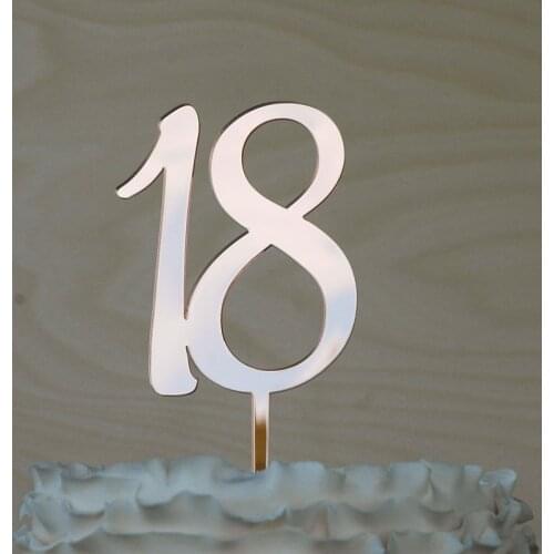 Mirror gold acrylic cake topper Number 18 Birthday Cake Topper Birthday Cake Topper Party Anniversary Cake Decoration