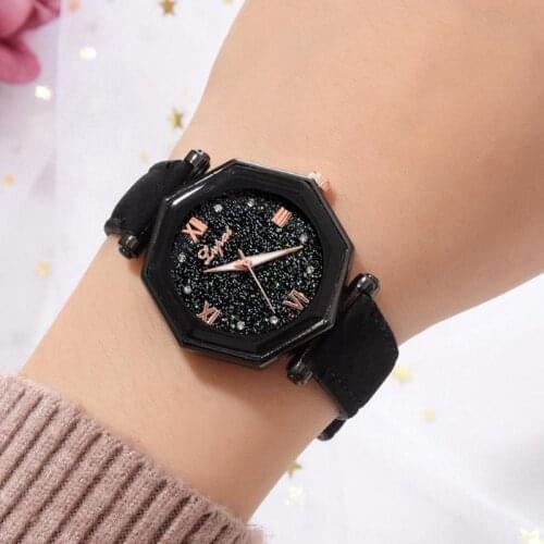 Lvpai Rhinestone Quartz Watches Women Star Sky Geometric Analog Wristwatch Clock Montre Femme