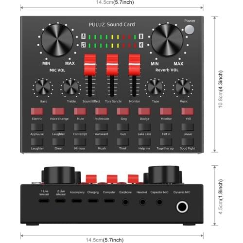 Live Broadcasting Sound Card Karaoke Singing Recording SoundMixer for Laptop