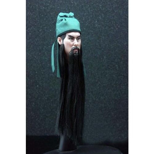 1/6 Scale Guan Yu Head Sculpt with hair Romance of the Three Kingdoms Ancient Soldiers