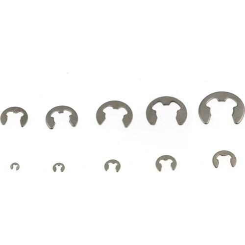 200Pcs 304 E Clip Washer Assortment Kit Circlip Retaining Ring For Shaft Fastener M1.5-M10