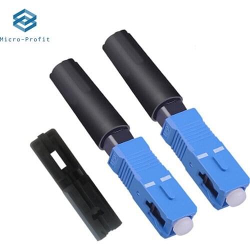 50pcs single-mode fiber optic SC UPC Fast connector 100pcs FTTH SCUPC Quick connector Fiber Optic Fast adapter Straight tail