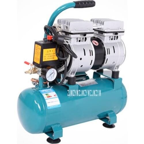 550-9L Mute Air Compressor High Pressure Pump Small Portable Oil Free Air Compressor 550W Woodworking Copper Air Compressor 220V