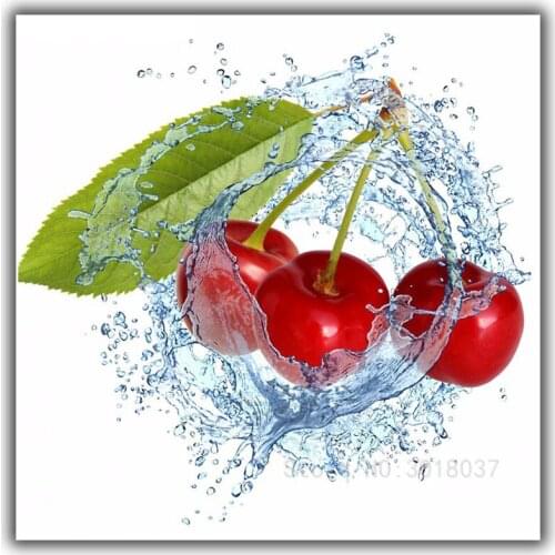 5D Diy Diamond Painting Cross Stitch Cherries In The Water Needlework Diamond Embroidery Full Square Mosaic Decoration Resin Kit