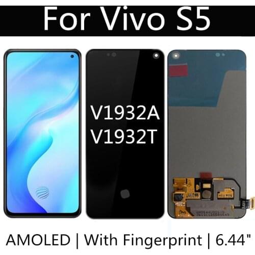 6.44" AMOLED For VIVO S5 LCD Display Touch Screen Assembly Replacement Accessory For 5G phone VIVO V1932A, V1932T LCD
