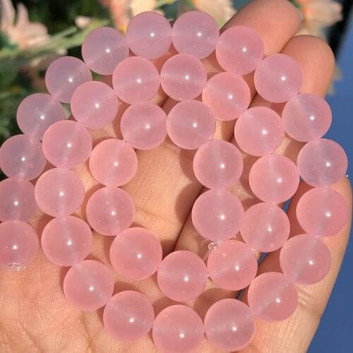 AAA Natural Stone Pink Chalcedony Jades Beads Loose Spacer Beads For Jewelry Making DIY Bracelet Necklace 15Inhces 4 6 8 10 12mm