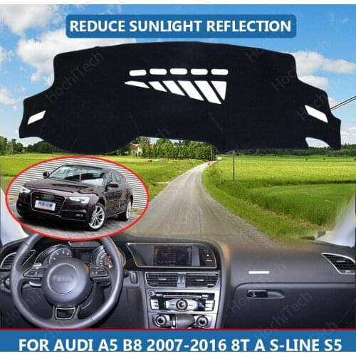 Anti-Slip Anti-UV Mat Dashboard Cover Pad Dashmat Protect Carpet for Audi A5 B8 2007-2016 8T A S-line S5 Accessories