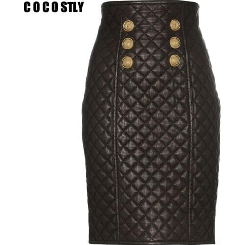 COCOSTLY Leather Pencil Skirts