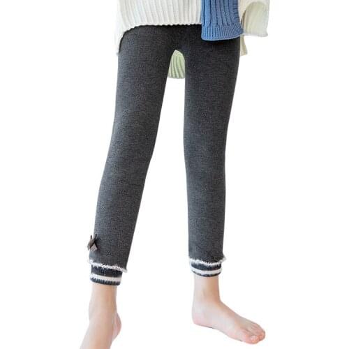 Kids Pencil Pants Skinny Fleece Trousers Girls Winter Leggings Children Stretch Elastic Waist Pants Thicken Warm Long Trouser