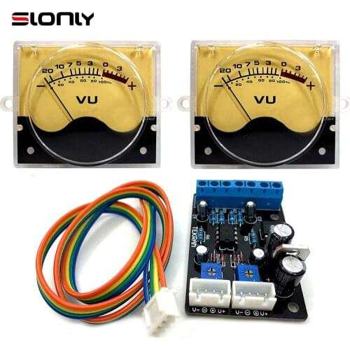 2pcs P-55SI VU Meters with 1pc Driver Board Head Audio DB Level Meter Power Amplifier DAC Power Sound Pressure Meter w/Backlight