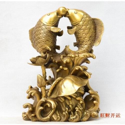 Opening antique lotus pearl Pisces May there be surpluses every year. lucky Feng Shui Home Furnishing bronze crafts
