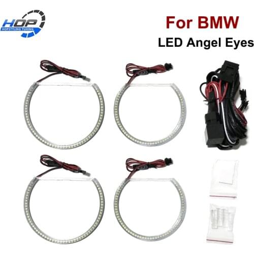 Super White SMD Led Angel eyes 4x131mm Halo Ring Daytime Light Lamps for BMW E36 E38 E39 E46 Car Accessories