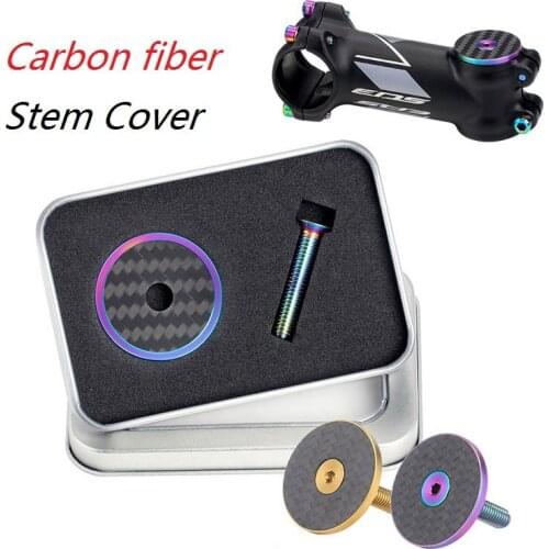 Mountain Bike Stem Cap OD2 Front Fork Wrist Group Cover Headset Cap Bicycle Carbon Fiber Stem Cover Titanium Alloy Screw