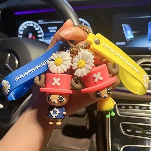 Creative Cartoon One Piece Chopper Keychain Pendant Epoxy Doll Cute School Gift Bag Ornament