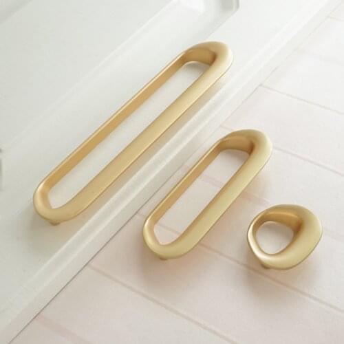 1.26" 3.75" 6.3" Brass Cabinet Pull Handles Zinc Alloy Door Handle Pull rings Modern Cupboard Drawer Knobs 32mm 96mm 160mm
