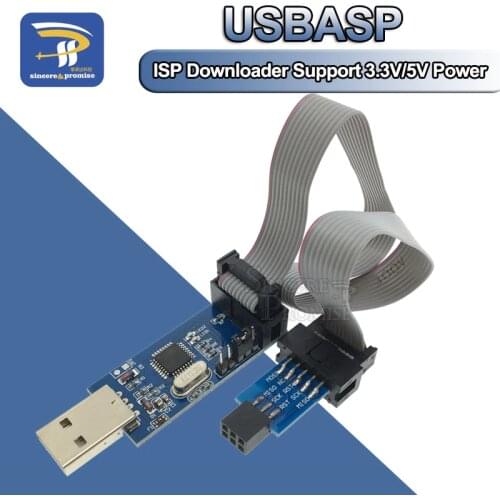 LC-01 1Set 10Pin To 6 Pin Adapter Board+ USBASP USBISP AVR Programmer USB ATMEGA8 ATMEGA128 ATtiny/CAN/PWM 10Pin Wire Module DIY