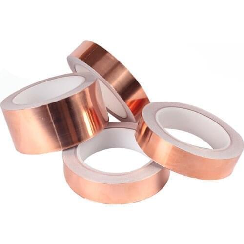 5/10/20mm Copper Foil Tape 20 Meters Single Side Conductive Strip Adhesive EMI Shielding Heat Resist Tape Barrier Repellent 2021