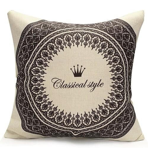 Geometric Flower Linen Pillow Case Waist Throw