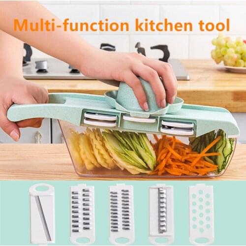 Vegetable Cutter Multifunctional Mandoline Slicer Fruit Potato Peeler Carrot Grater Kitchen Accessories Basket Vegetable Slicer