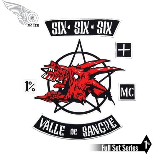 SIX VALLE DE SANGRE custom Motorcycle patch Embroidery patch Iron On back patches for jacket garment accessory