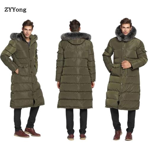 Fur Collar Outwear Long Camouflage Winter Parka Coat Men Down Jacket Clothing Black Military Windbreaker Thicken Warm Overcoat