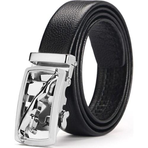 Cowherd Good Quality Cowskin Genuine Luxury Leather Mens Belts for Men Famous Brand Belt Men Strap Male Metal Automatic Buckle