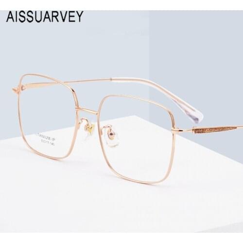 Oversize Fashion Designer Titanium Optical Eyeglasses Frames for Men Prescription Glasses Frame for Women Vintage Square Light
