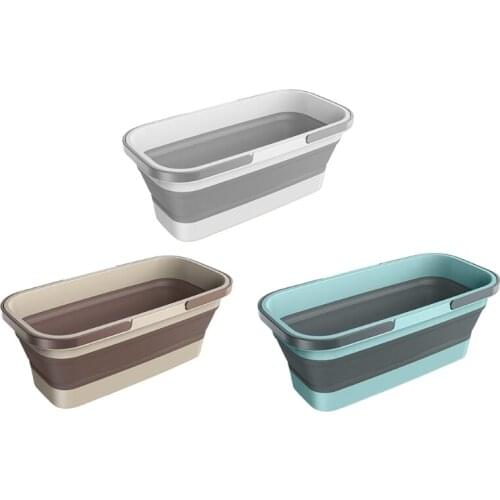 2021 New Rectangular Portable Foldable Bucket Practical with Double Carry Handle Outdoor Camping Cleaning Fishing Kitchen Bucket