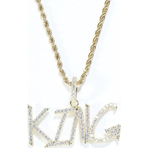 TUNKALL Hip Hop Necklace Wholesales Pendants Mens Mirco Pave Prong Setting Zircon Jewelry CP19