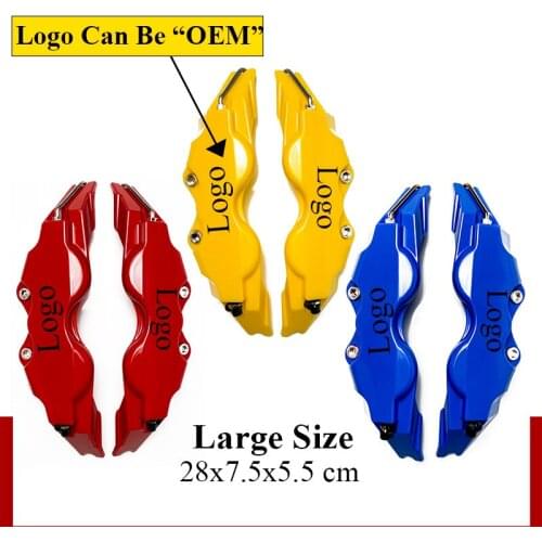 2 Pcs Large Size ABS Disc Brake Caliper Cover Disc Modification With Sticker Car Styling All Car Style For 17-22 Inch Wheels