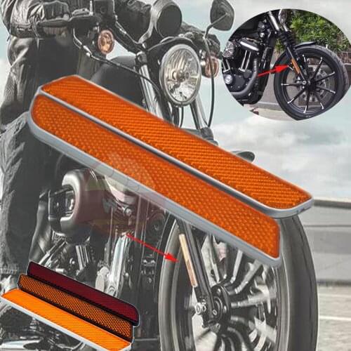 For Motorcycle Orange Front Fork Leg Reflective Strip Reflective Stripe Harley All Lower Leg Slider Dyna Softail Sportster FXD
