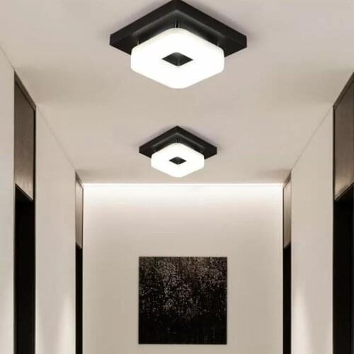 Tiooka Modern Bright 12W LED Ceiling Light Modern Corridor Aisle Bedroom Bathroom Balcony Metal Square Ceiling Light