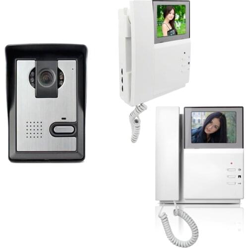 4.3" LCD Video Door Phone Intercom Doorbell System night vision Camera Video Doorbell Doorphone Kit 2 monitors for villa home