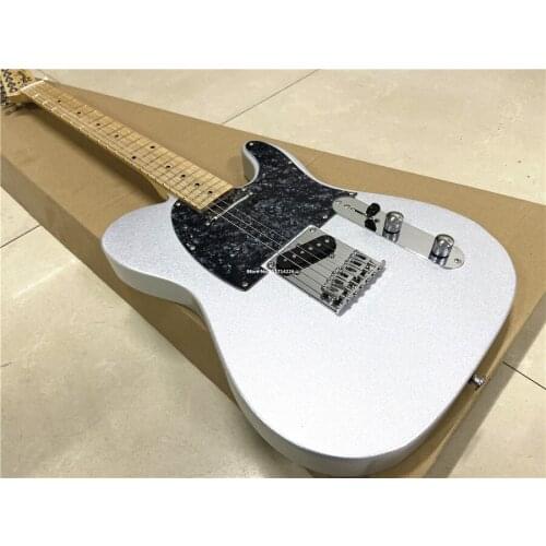High quality custom version of electric guitar metal silver pink maple fingerboard can be customized free shipping
