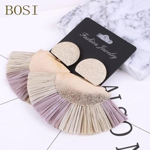 2019 Tassel Earrings Women Bohemian Statement Luxury Long Earring jewelry Handmade Geometric Fringe Fashion Big Wedding gold New