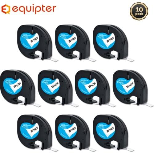 10pcs 12mm*4m 12267 91201 Label Tapes Compatible DYMO LetraTag LT-100H Label Maker 92102 91203 91204 91205 91208