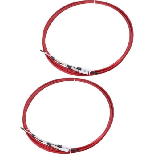 2pcs Red 8' Throttle Shift Control Cable for Boat Engine Inboard Throttle