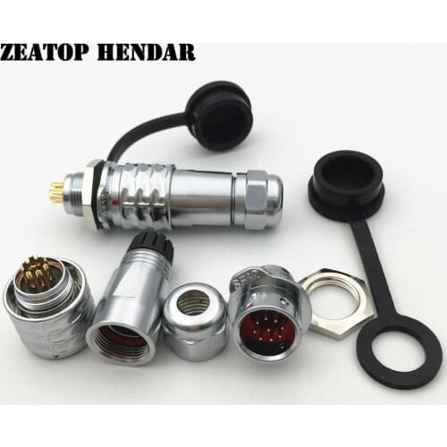 50Sets SF12 Waterproof 2 3 4 5 6 7 9 Pin Female Plug Male Socket Metal Jack PUSH-PULL IP67 LED Electrical Industrial Connector