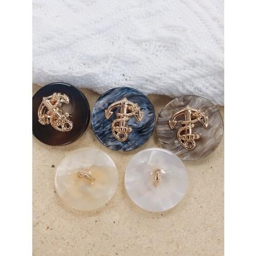 6pcs/Lot,diameter 21.5/25mm British style gold Metal buttons Coat garment accessories DIY materials