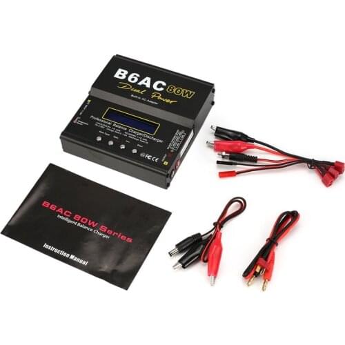 B6AC 80W 6A Lipo NiMh Li-ion Ni-Cd AC/DC RC Balance Charger 10W Discharger for RC Car Helicopter Drone Airplane Battery