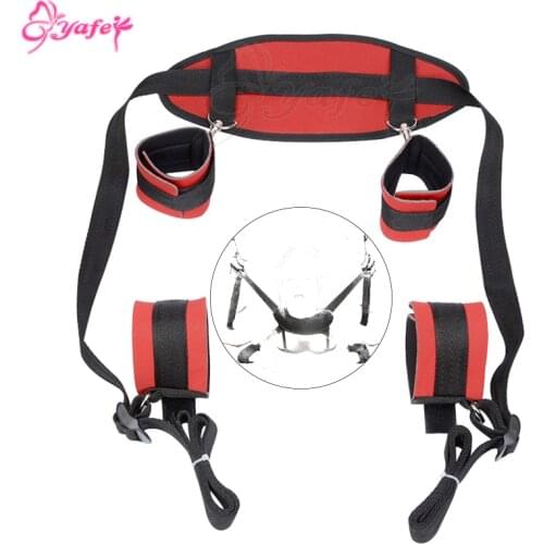 Adult Bandage Restraints Neck Ankle Handcuff Erotic Sex toys for Couples leather SM Bondage Adult sex game Women sex products